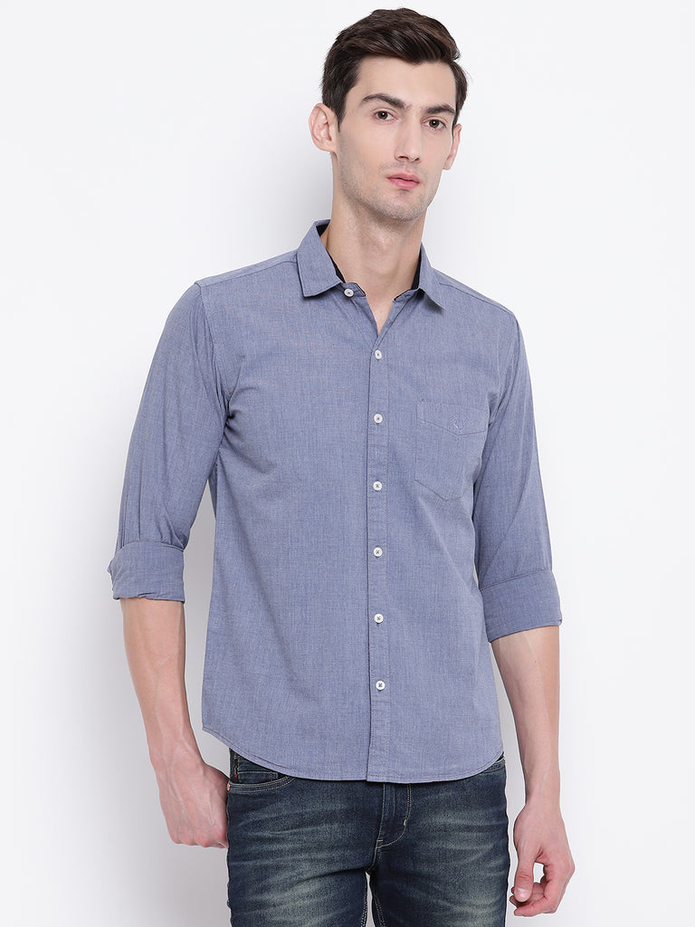 Buy SNS Men's Cotton Full Sleeves Blue Casual Shirt Style Id